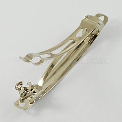 アイアン製ヘアバレッタパーツ  フランスヘアクリップパーツ  プラチナ  69x8mm&nbsp;PHAR-S040-69mm