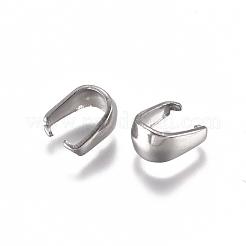 変色しにくい304ステンレススチールのスナップオンベイル  ペンダントベイル  ステンレス鋼色  7x6x4mm  インナーサイズ：6x4.5mm  ピン：0.8mm&nbsp;STAS-L234-158P