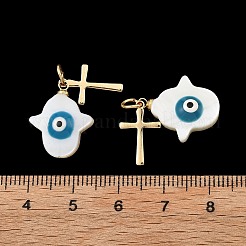 Natural Freshwater Shell & 304 Stainless Steel Pendants&nbsp;PALLOY-JF05796