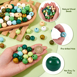 180Pcs 12 Styles Wood European Beads&nbsp;WOOD-TA0002-78