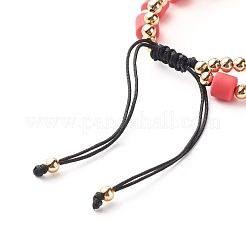 Handmade Polymer Clay Beads Nylon Thread Braided Bead Bracelets&nbsp;BJEW-JB06626