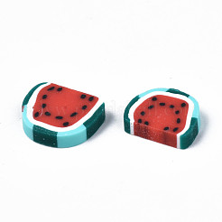手作り樹脂クレイカボション  模造食品  スイカ  レッド  6~10.5x10~11.5x2mm  約5300個/1000g&nbsp;CLAY-N006-60