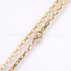 304 Stainless Steel Box Chain Necklaces&nbsp;NJEW-F226-07G-02