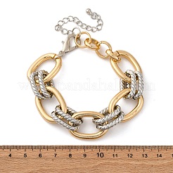 Iron & Alloy & Aluminum Cable Chain Bracelets for Women&nbsp;BJEW-U042-02GP
