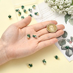 16色合金エナメルサボテンチャーム2個  プラチナ·ゴールデン  14x8.5x6mm  穴：2mm  8個/カラー&nbsp;ENAM-CJ0007-47