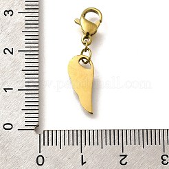 Feather 304 Stainless Steel Polymer Clay Rhinestone Pendant Decorations&nbsp;STAS-R153-50G