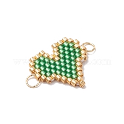 MIYUKI Delica Glass Seed Beaded Heart Links&nbsp;PALLOY-MZ00702-02
