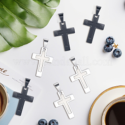 6Pcs 2 Colors 304 Stainless Steel Pendants&nbsp;STAS-BBC0007-34