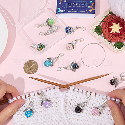 Angel Resin Rhinestone Pendant Locking Stitch Markers&nbsp;HJEW-SC00088