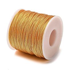 100mのポリエステル編みコード  ペット用プラスチックとメタリック糸を使用  ラウンド  オレンジ  1mm  約109.36ヤード（100m）/ロール&nbsp;OCOR-A010-03F