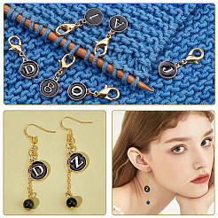 36Pcs 36 Style Letter A~Z & Number 0~9 Alloy Enamel Pendant Stitch Markers&nbsp;HJEW-NB00014