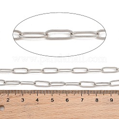 真鍮のペーパークリップチェーン  ハンダ付け  スプールで  長持ちメッキ  ラックめっき  鉛フリー＆カドミウムフリー  プラチナ  12.1x4.1x0.6mm&nbsp;KK-CBAC547-07P