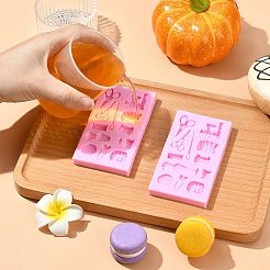 裁縫テーマのシリコンチョコレート型2個、DIYベーキング作り用  ピンク  10.4x5.7x0.9cm&nbsp;ST-CJ0007-56