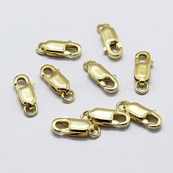 925スターリングシルバーカニカン  長持ちメッキ  スタンプ925個付き  18KGP本金メッキ  8x4x2mm  穴：1mm&nbsp;STER-K167-075A-G