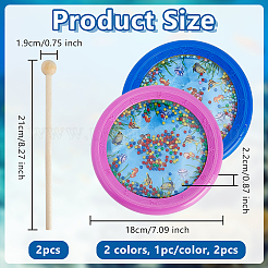 2Pcs ABS Plastic Wave Bead Ocean Drum&nbsp;AJEW-OC0014-56