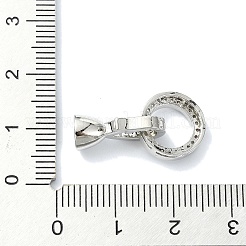 Rack Plating Brass Pave CLear Cubic Zirconia Fold Over Clasps&nbsp;KK-M282-47P