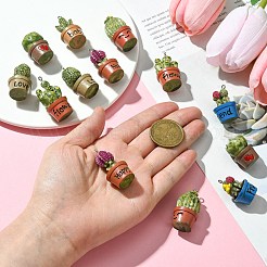 14Pcs 7 Styles Resin Plant Pendants&nbsp;RESI-CJ0003-84