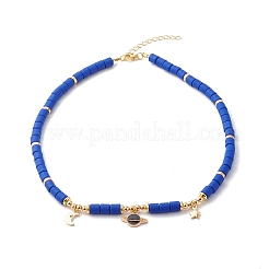 Alloy Enamel Planet & Astronaut Pendant Necklace Set&nbsp;NJEW-JN03622