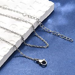 Non-Tarnish 304 Stainless Steel Cable Chain Necklace&nbsp;STAS-T040-PJ204-45