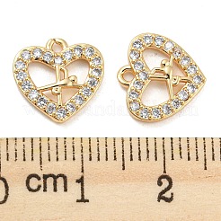 Brass Micro Cubic Zirconia Charms&nbsp;KK-Q789-28G