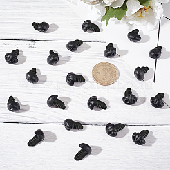 プラスチッククラフト安全スクリュー犬の鼻  ぬいぐるみ人形作り用品  ブラック  21x15x11.5mm  穴：2mm  30個/袋&nbsp;DIY-GF0005-56