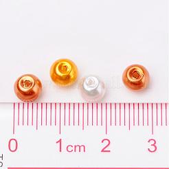 キャラメルミックスパールカラーのガラスパールビーズ  ミックスカラー  6mm  穴：1mm  約200個/袋&nbsp;HY-X006-6mm-02