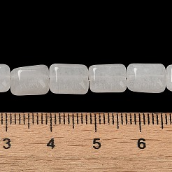 天然石ホワイトジェイドビーズ連売り  長方形  8~9x6.5~7x4mm  穴：0.8mm  約45個/連  15.16インチ（38.5cm）&nbsp;G-G085-A28-01