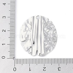 変色しない304ステンレススチールペンダント  ステンレス鋼色  フラットラウンド  29.9x25.9x2.1mm  穴：2.3mm&nbsp;STAS-S136-06P-01