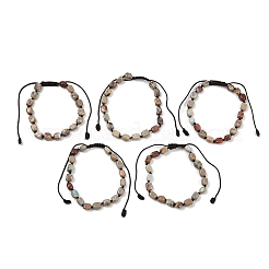 Natural Shoushan Stone Beads Braided Bead Bracelets for Men Women&nbsp;BJEW-D360-01D