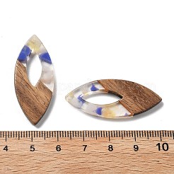 樹脂とクルミのペンダント  馬の目  ミックスカラー  38x15.5x3mm  穴：2mm  内径：16mm&nbsp;FIND-R051-12