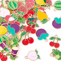 56Pcs 14 Styles Fruits Alloy Enamel Pendants&nbsp;FIND-TA0009-63
