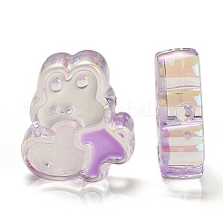 UV Plating Rainbow Iridescent Acrylic Enamel Beads&nbsp;OACR-G012-07E