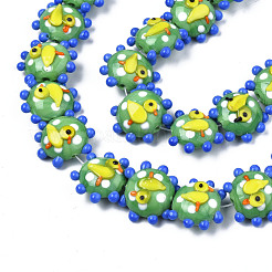 Handmade Bumpy Lampwork Beads Strands&nbsp;LAMP-N021-036C