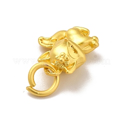 ラックメッキ合金ペンダント  カドミウムフリー＆鉛フリー  丸カン付き  キツネ  マットゴールドカラー  13x11x7mm  丸カン：6x1.1ミリ  内径：3.8mm&nbsp;PALLOY-E006-24MG