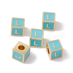 Rack Plating Brass Enamel Beads&nbsp;KK-B060-04G-06L