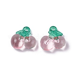 透明韓国アクリルパーツ  チェリー  ピンク  20.2x20x10mm  穴：2.6mm&nbsp;X-OACR-L009-G01