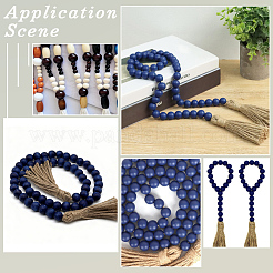 150Pcs 2 Colors Spray Painted Round Natural Schima Wood Beads&nbsp;WOOD-PA0001-70