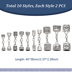 20Pcs 10 Style Alloy Cord End&nbsp;FIND-GA00003