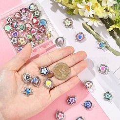 50Pcs 5 Styles Handmade Polymer Clay & CCB Frame Links Connector Charms&nbsp;CLAY-YW0002-64