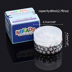 電気メッキされた天然溶岩岩ビーズ  ラウンド  虹メッキ  8~8.5mm  穴：1.2mm  144個/箱&nbsp;G-NB0001-93