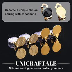 40Pcs 2 Size 304 Stainless Steel Clip-on Earring Findings&nbsp;STAS-UN0040-61