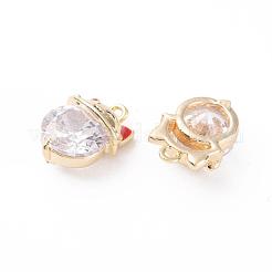 Brass Micro Pave Cubic Zirconia Charms&nbsp;KK-N231-130-NF