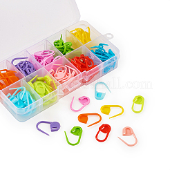 プラスチック編み物  かぎ針編みロッキングステッチマーカーホルダー  ミックスカラー  22x11x3mm  約120個/箱&nbsp;KY-TA0001-07