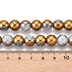 Electroplated Crackle Glass Beads Strands&nbsp;X-EGLA-N014-10mm-04