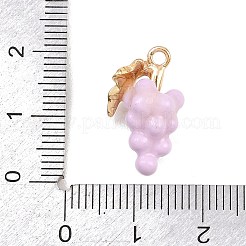 フルーツ合金エナメルペンダント  ゴールドカラー  ブドウ  18x11x10mm  穴：1.6mm&nbsp;ENAM-P264-02G-G04