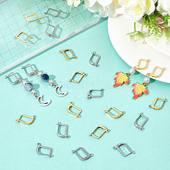 40Pcs 2 Colors 304 Stainless Steel Hoop Earring Findings&nbsp;STAS-SC0010-44