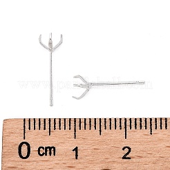925スターリングシルバーイヤリングのセッティング  銀  トレイ：4mm  14x5mm  ピン：0.6mm&nbsp;STER-P032-11S