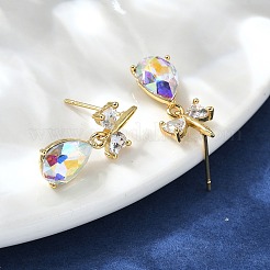 Teardrop Brass Stud Earrings&nbsp;EJEW-Z086-10G