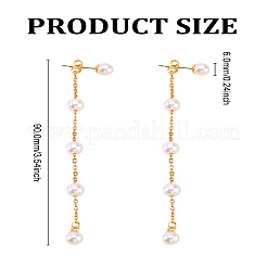 1 Pair 304 Stainless Steel Plastic Pearl Dangle Stud Earrings&nbsp;EJEW-LP0007-068