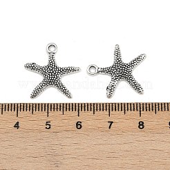 合金のチベット風チャーム  鉛フリー及びカドミウムフリー  ヒトデ  アンティークシルバー  30x25x2mm  穴：2mm&nbsp;TIBEP-EA306YKG-01AS-RS